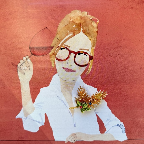 VINTAGE ARTHUR PEPPER (ART) Brooch Holiday Floral Enamel Rhinestones Gold - Picture 1 of 7